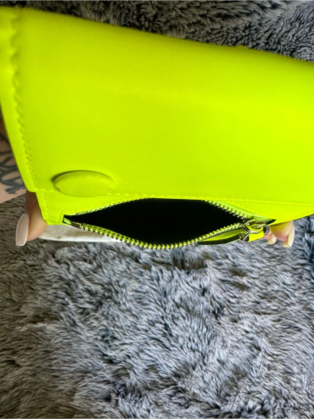 Valentino Garavani VLTN Neon Yellow Leather Phone Pouch Crossbody Bag